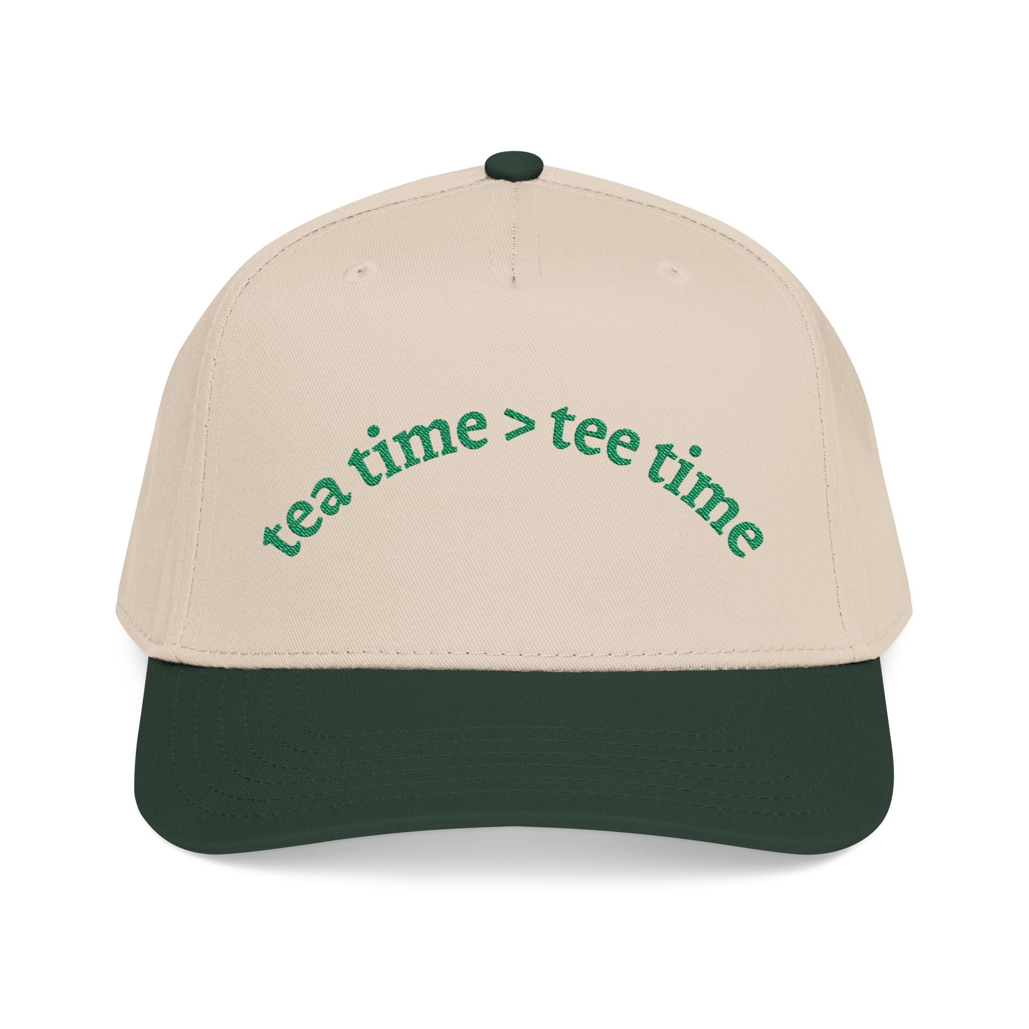 tea time (green) Mid Profile Baseball Cap